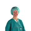 Čiapka operačná Basic Annie zelená, baret veľ. L, - Čiapka chirurgická s viazaním, čierne a strieborné kvety (100 ks/bal.) | T-Office