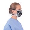 Rúško chirurgické s úväzkami 3 vrstvová, čierne s striebornými kvetmi (50 ks/bal.) - Maska operačná Basic s gumičkami modrá | T-Office