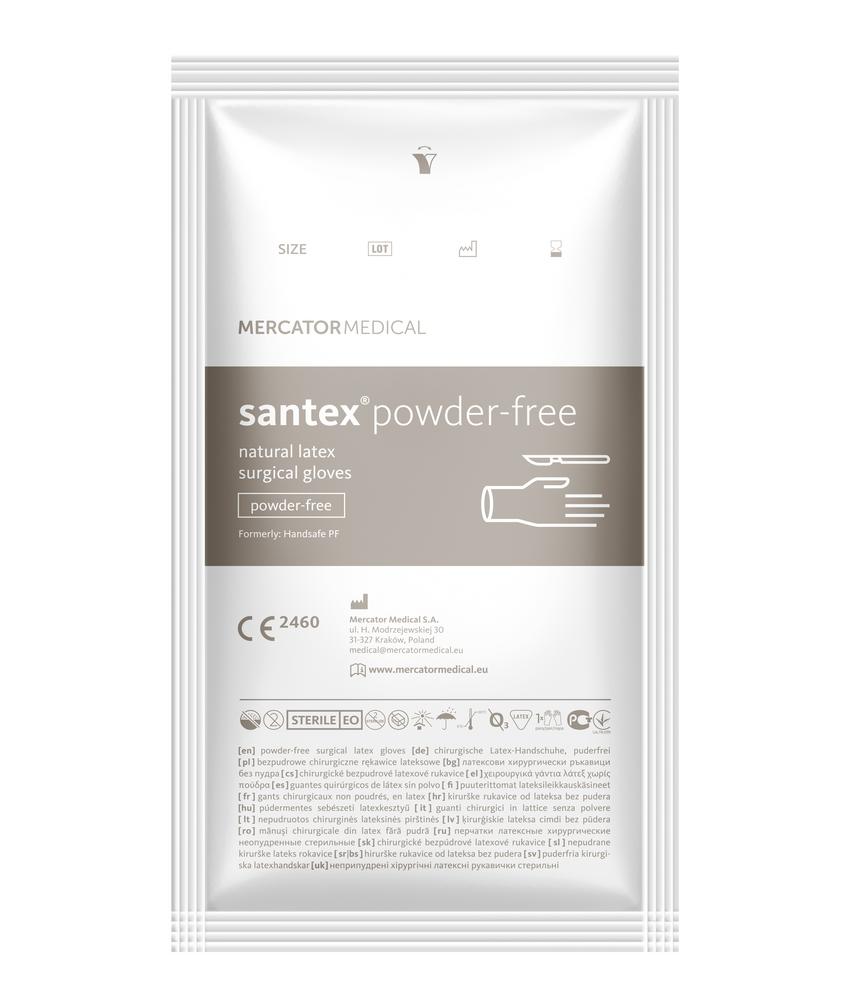 Rukavice sterilné latexové nepúdrované Santex® PF veľ. 7,5